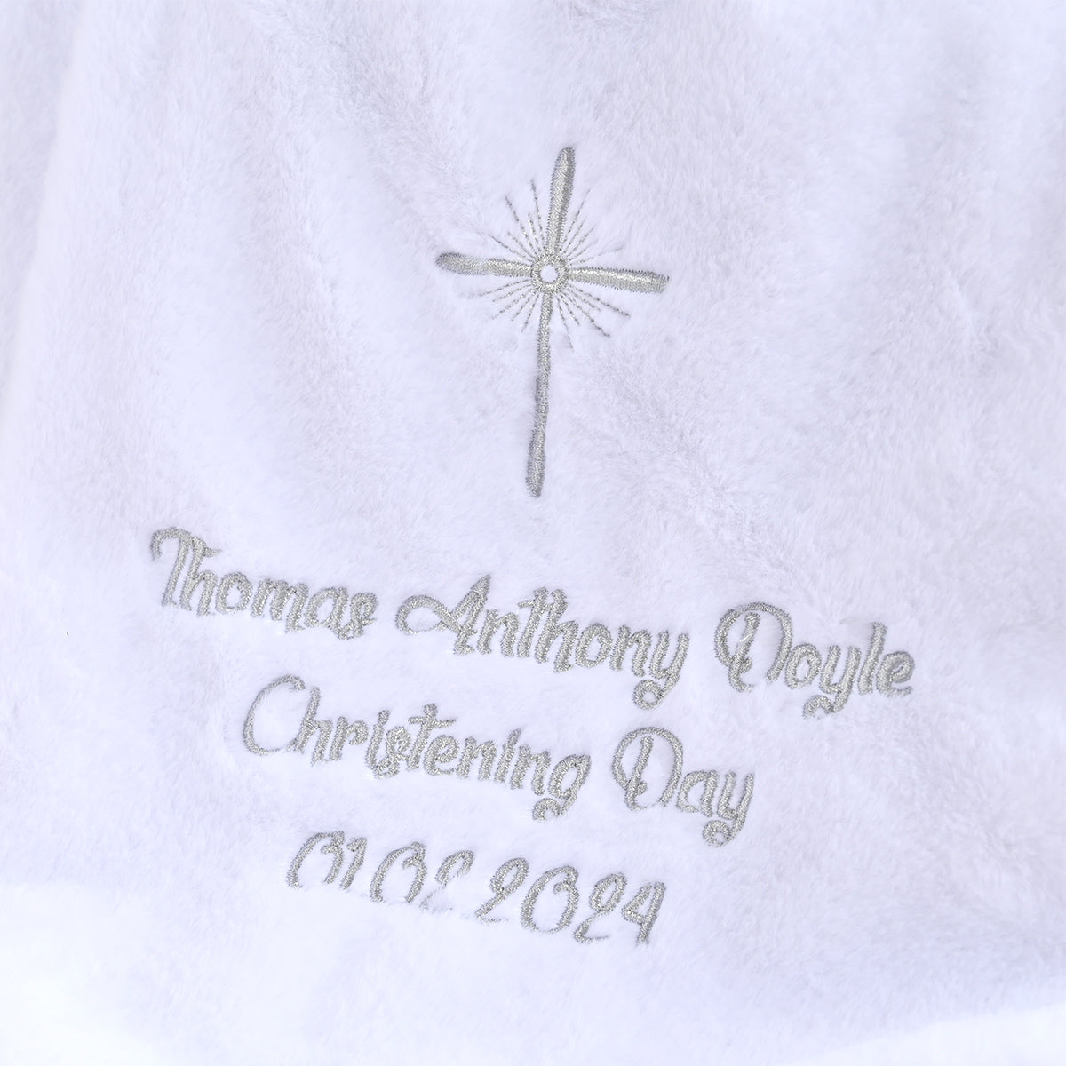 Personalised Faux Fur Christening Blanket