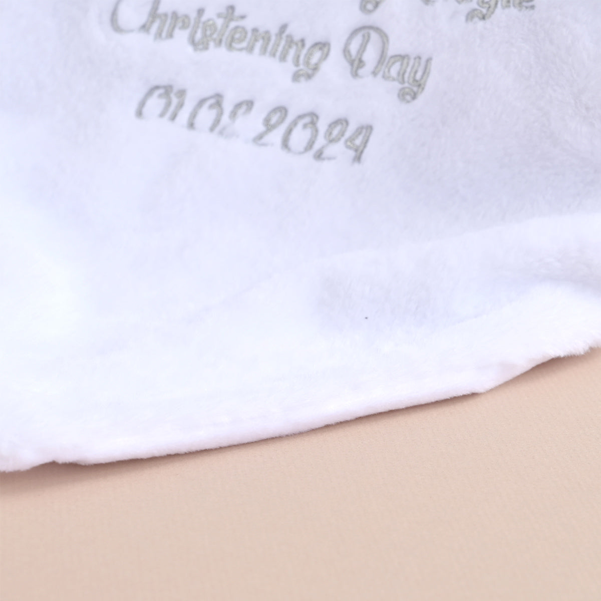 Personalised Faux Fur Christening Blanket