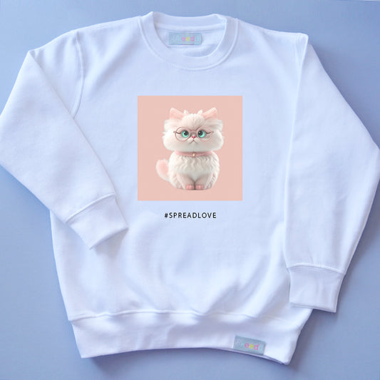 personalised kids hoodie with cat 